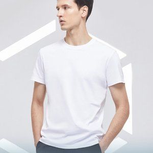 Light luxury high-end brand men's short sleeve T-shirt high-end mulberry silk sh
